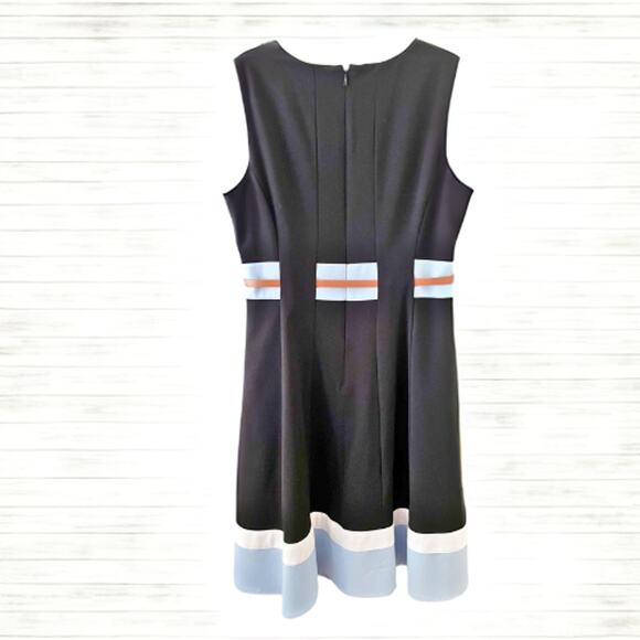 Calvin Klein Fit & Flare Dress Black Sleeveless Belted Size 10 NWOT - Picture 6 of 8